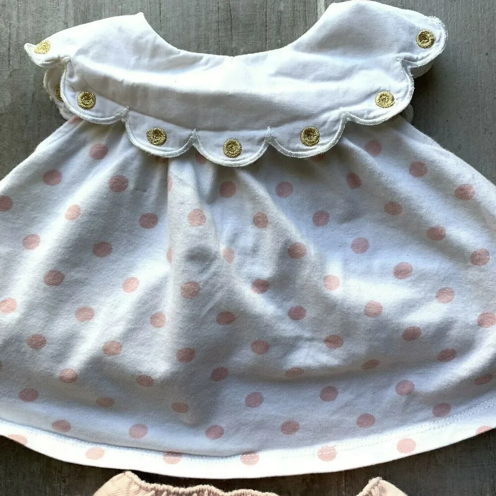 DYLAN & ABBY Baby Girl Outfit Set Top & Bloomers Designer Nordstrom 0-3 Months